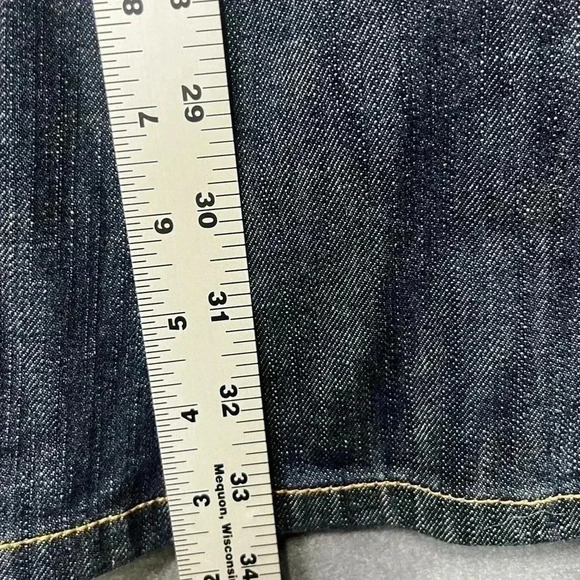 Allen B by Allen Schwartz Jeans Womens 12 Dark wash Denim blue Flare (0210) - Picture 7 of 12